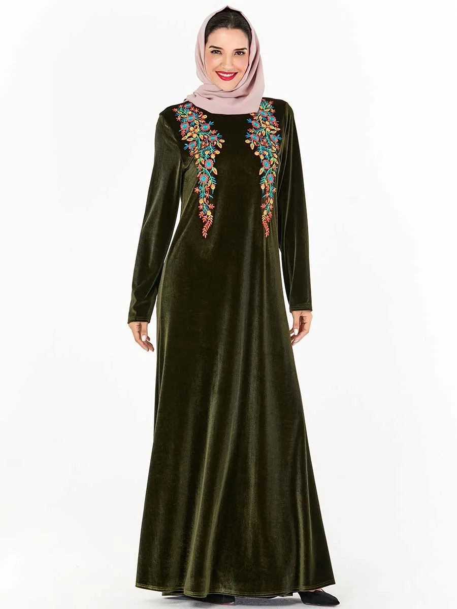 Женский бархатный халат Abaya Пакистан Дубай Турция Бангладеш Исламская одежда