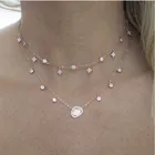 Ожерелье-чокер женское из чистого серебра 925 пробы, 3 цвета, 33 + 7 см