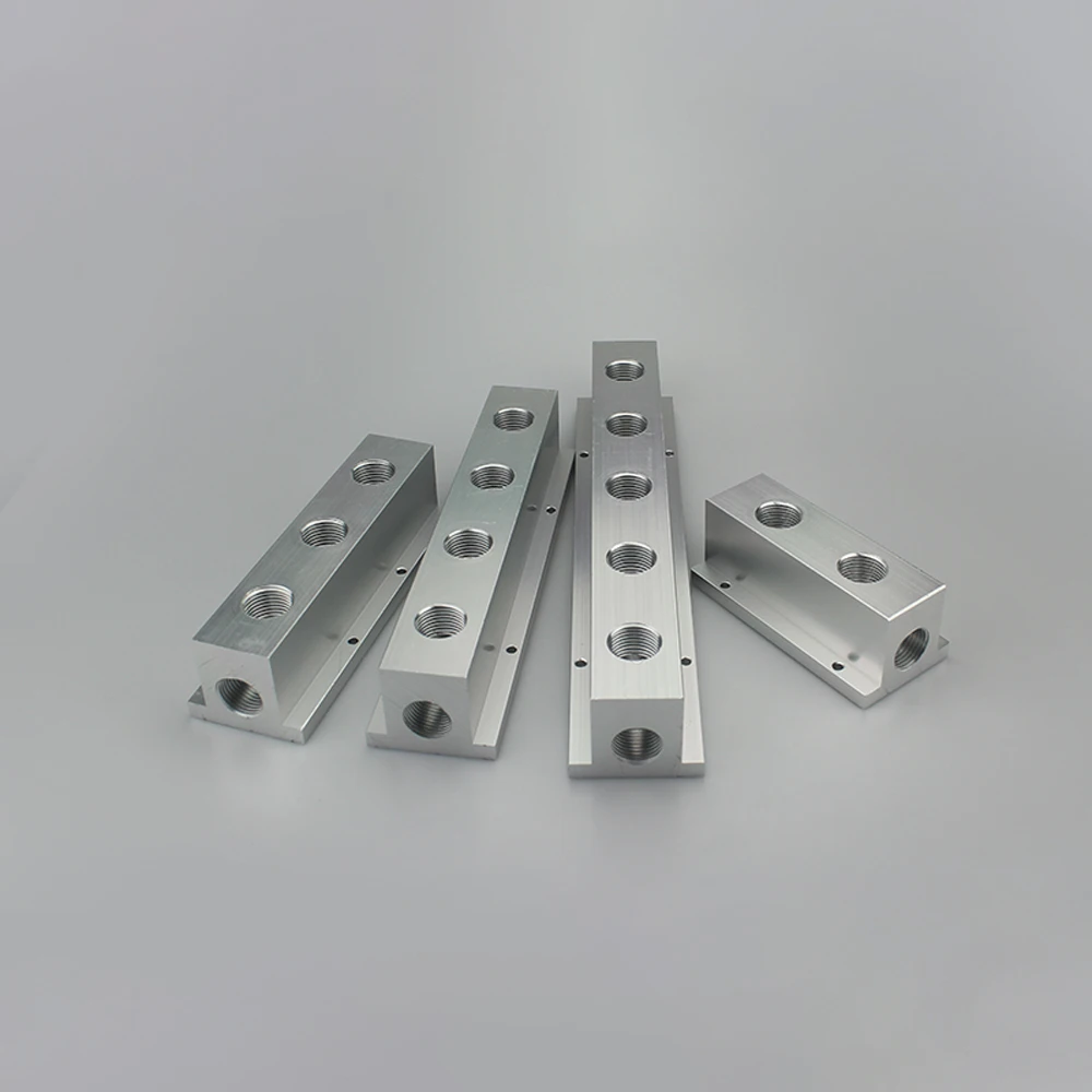 1/4 &quotBSP Женский 2 3 4 5 6 7 8 9 10 вариантов 4-12 портов Твердый алюминиевый Т-образный