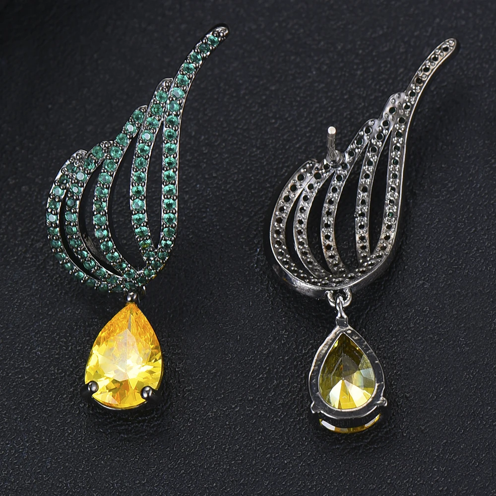 

LARRAURI Trendy Luxury Gorgeous Waterdrop Crystal Earrings Full CZ Earrings for Women Girl Rhinestone Boucle D'oreille 2019