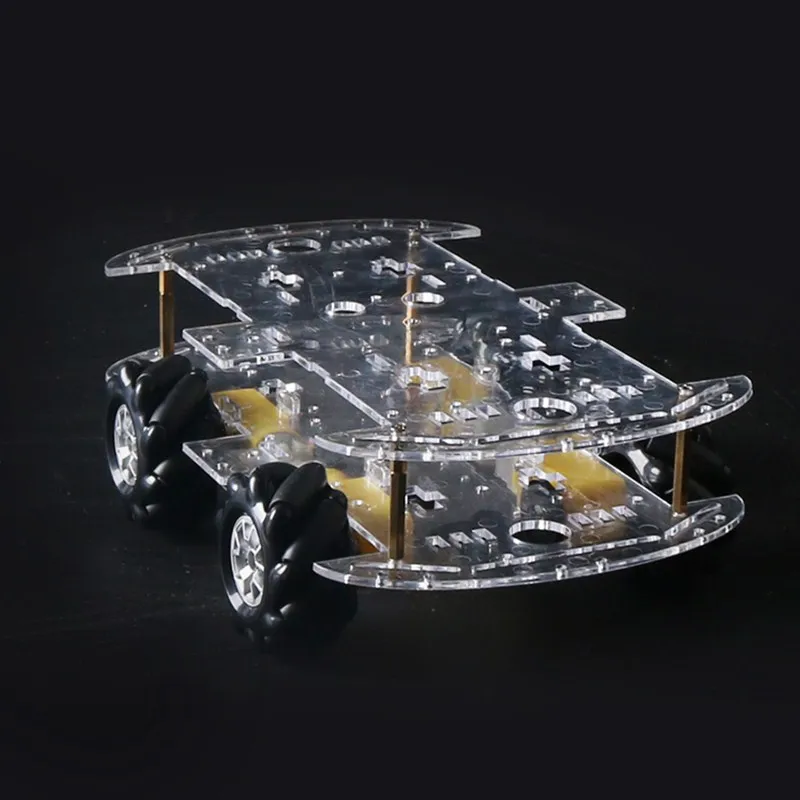 Двухслойный 60 мм колесо Mecanum шасси смарт-автомобиля с мотором TT для Arduino акриловая