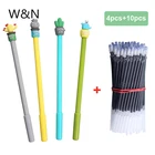 14 шт.лот, милый гелевая ручка с единорогом, набор черных чернил, ручка для письма, школьные принадлежности, новинка, канцелярские принадлежности для детей, подарок