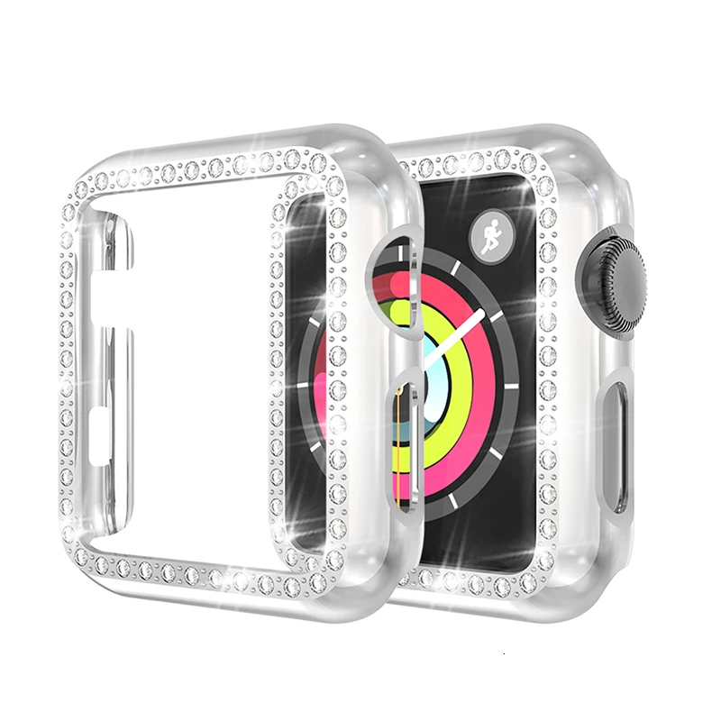 Алмазный чехол для apple watch Series 5 44 мм 40 мм iWatch 4 защитная крышка экрана PC Watch Case для apple watch 3 Case 38 мм 42 мм