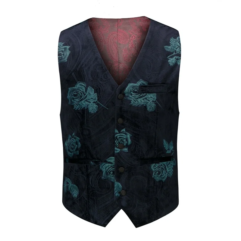 Мужские повседневные праздничные костюмы yunклос черные куртки синяя Роза 3