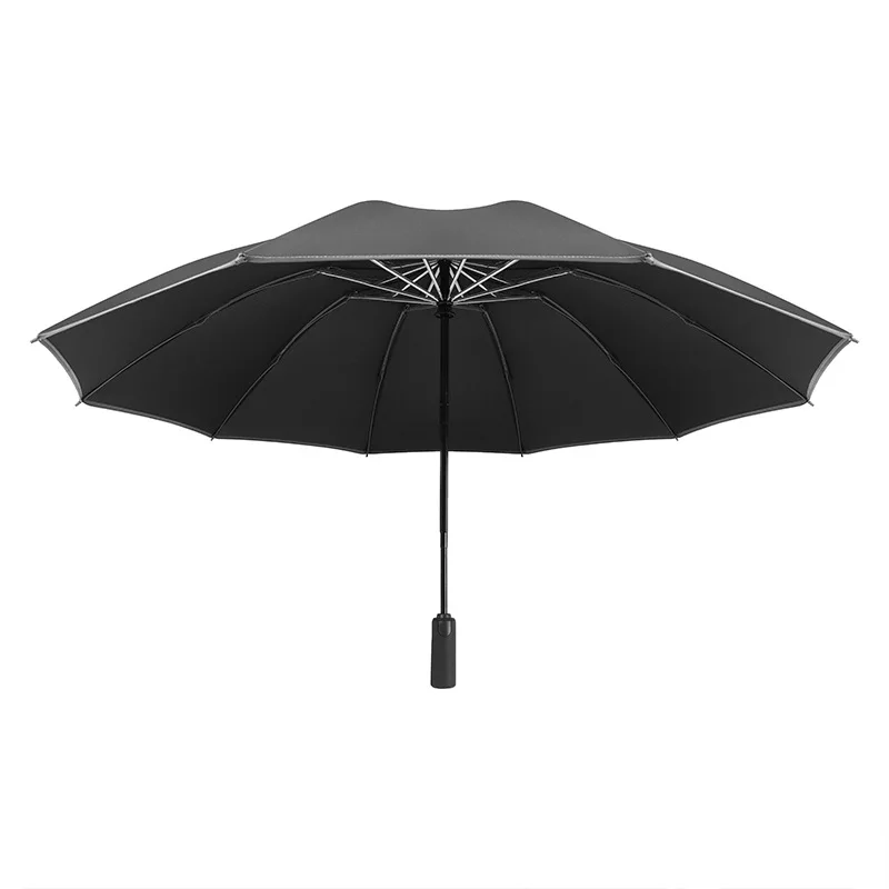 Paraguas de negocios para hombre y mujer, sombrilla automática personalizada, reflectante, de advertencia nocturna, Plegable