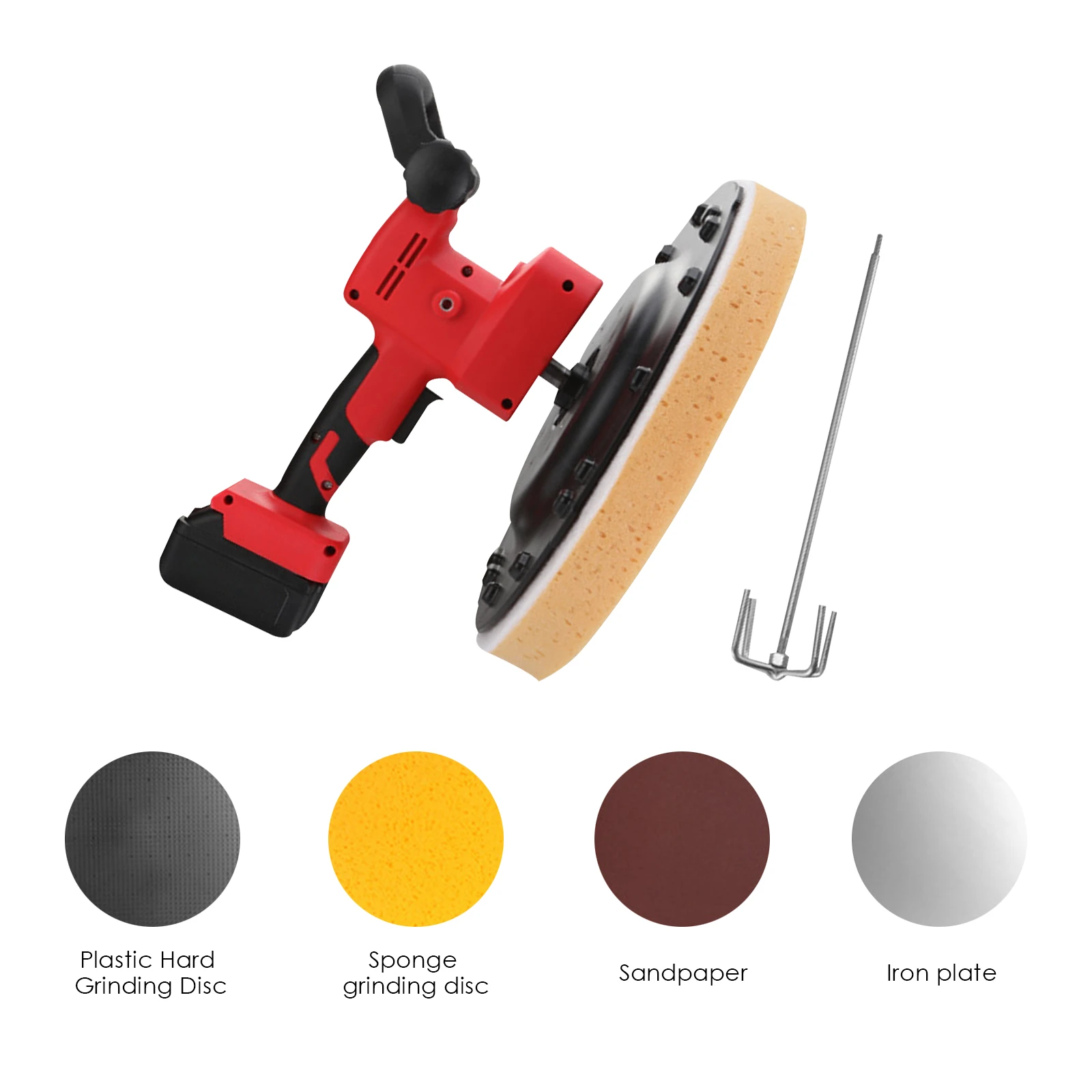 

DC 110V/220V 1700W Electric Sander Cement Mortar Trowel Wall Polishing Machine with Portable Concrete Drill Mixer Li-ion Battery