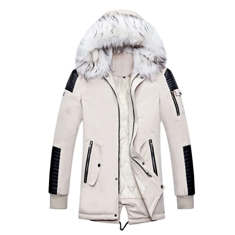 

Winter Jacket Men New 2020 Brand Casual Warm Parka Men Large Fur Collor Thicken Man Patchwork Jackets Outwears EUROPE/US Size