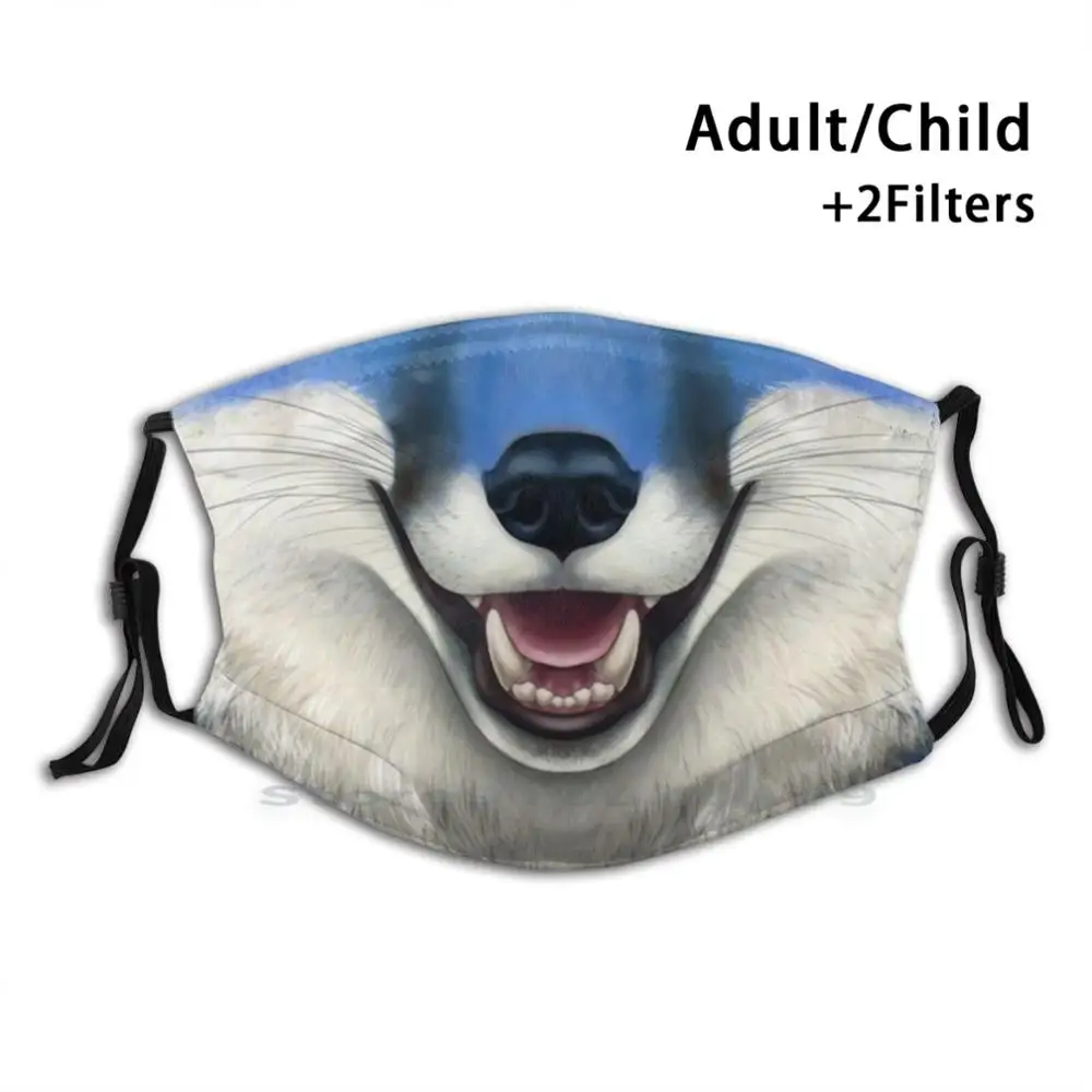 

Blue Fox Face Mouth Print Reusable Pm2.5 Filter DIY Mouth Mask Kids Vulpes Vulpine Fox Redfox Blue Vixen Face Furry Anthro