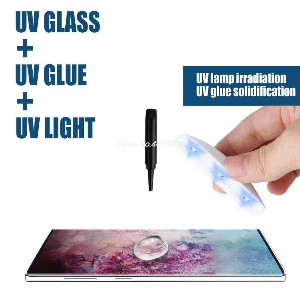 9D УФ нано жидкое закаленное стекло с изогнутыми краями для Samsung Galaxy S7 Edge S8 S9 Plus Note 8