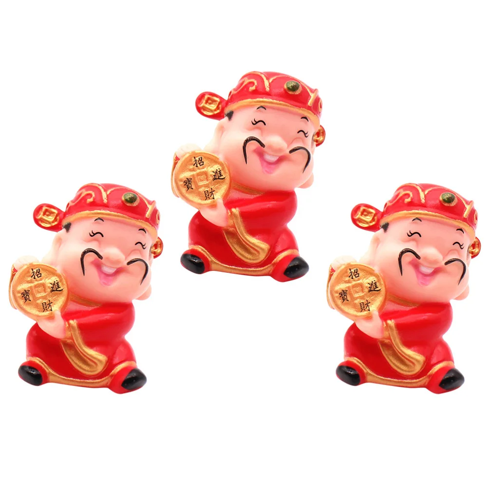 3 шт. китайский Стиль Бог богатства сцены печь макет очаровательны десерт торт