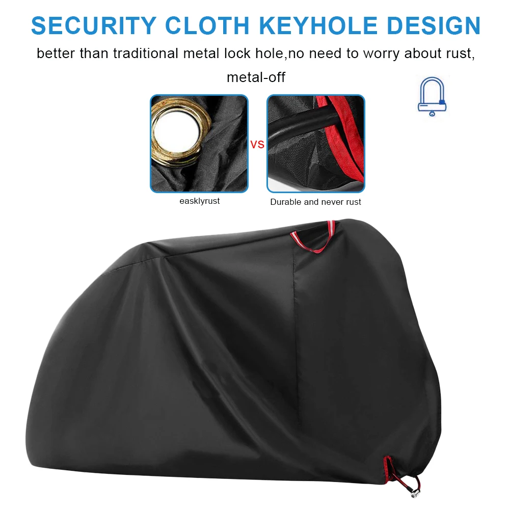 

Large Bike Cover Outdoor Waterproof Bicycle Covers Rain Sun UV Dust Wind Proof for Scooter Electric Bicycle Motorcycle