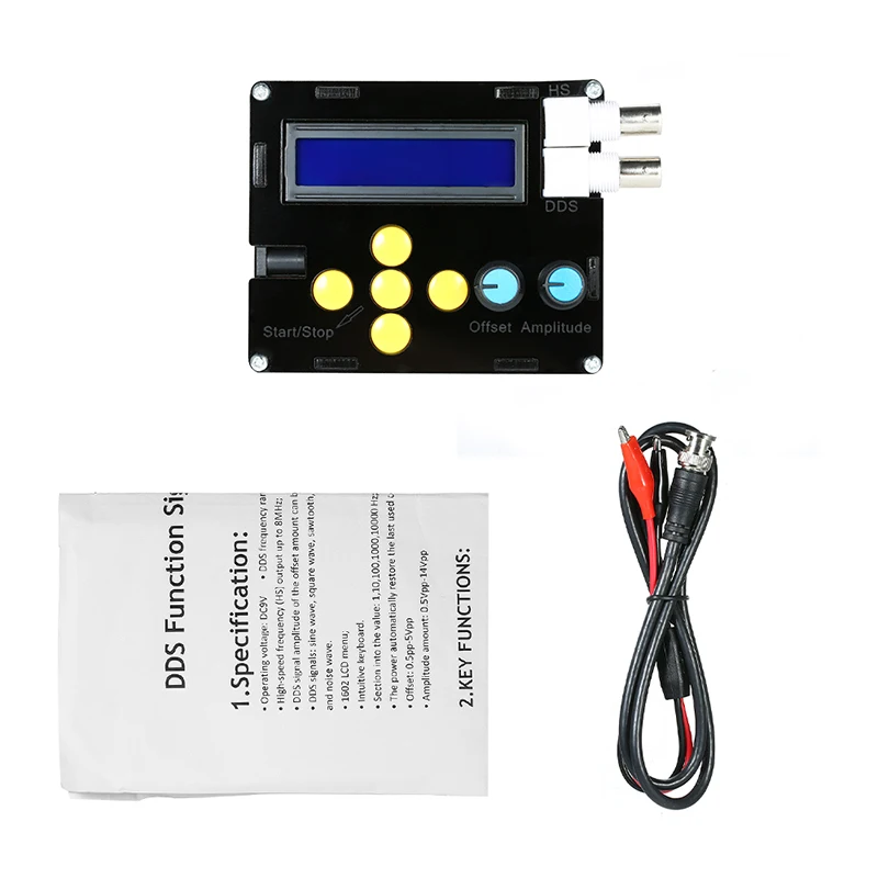 

DC9V DDS Function Signal Generator Sine Square Triangle Sawtooth Wave Low Frequency With LCD Display