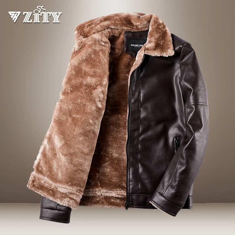 Мужская зимняя куртка винтажная байкерская для мужчин 2021 меховая подкладка