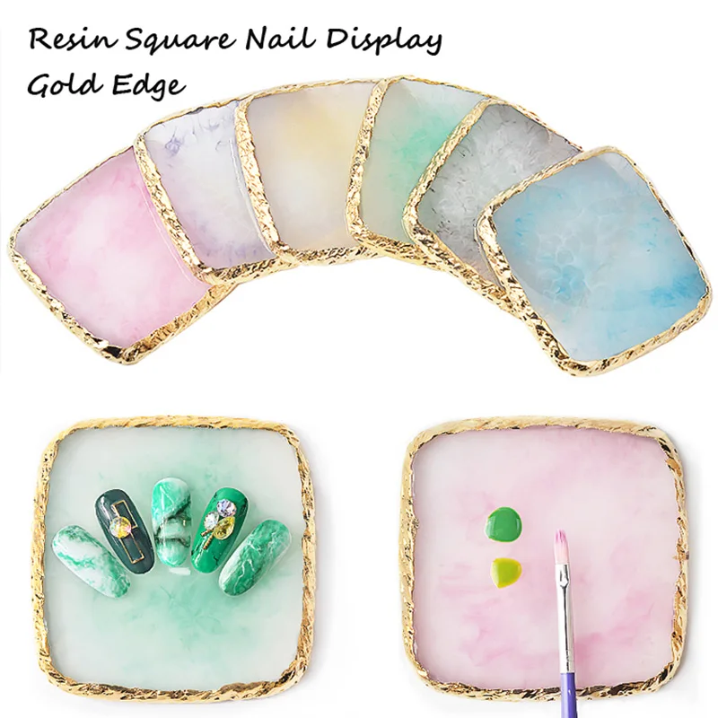 1 шт. Палетка из натурального камня смолы цветные накладные ногти