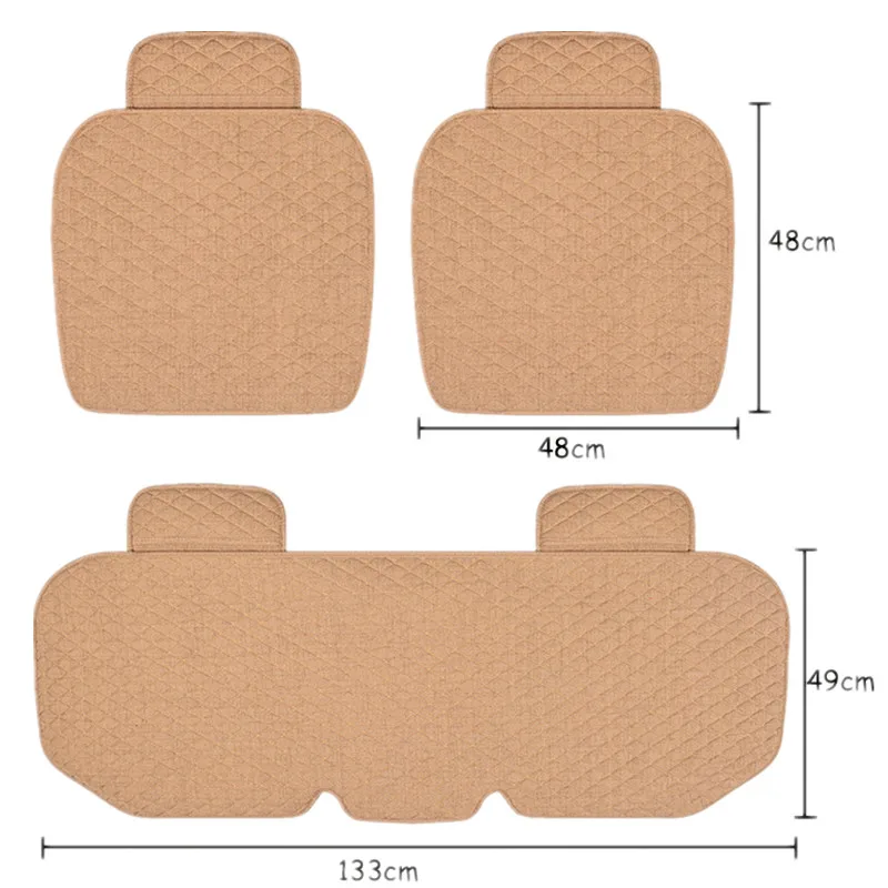 Flax Car Seat Covers Linen Fabric Protector Four Seasons Front Rear Cushion Breathable Auto accessories | Автомобили и мотоциклы