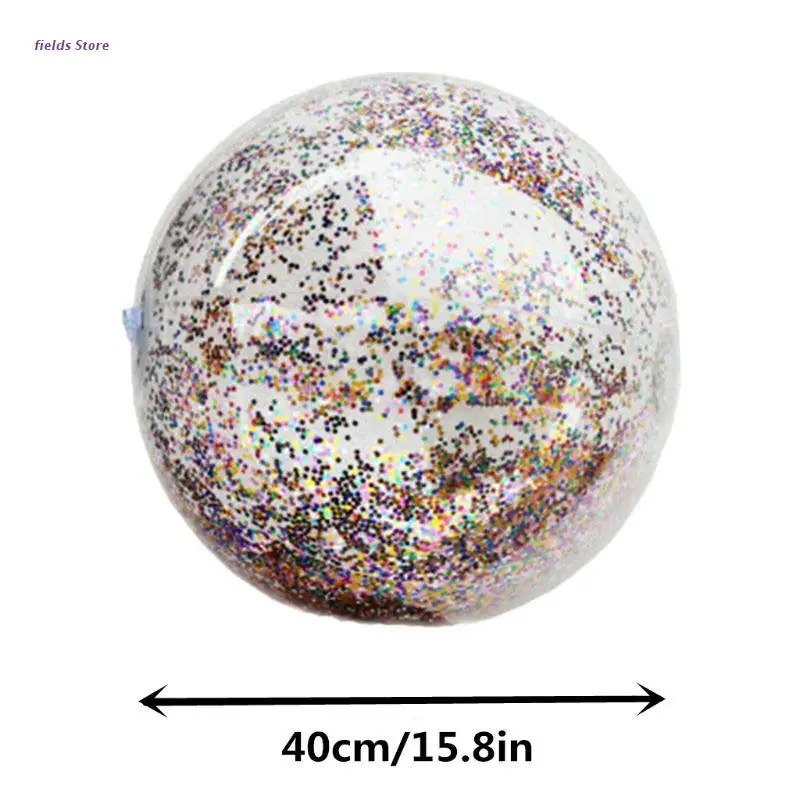 

Glittering Transparent Beach Ball Pool Play Ball Inflatable Ball Photo Props Kids Toy Party Toys