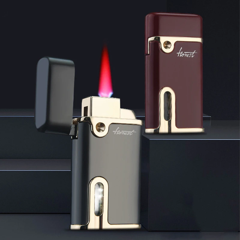 

Бутановая газовая ветрозащитная Зажигалка Baicheng с металлическим корпусом и турбонаддувом, прикуриватель с розовым пламенем, аксессуары для...