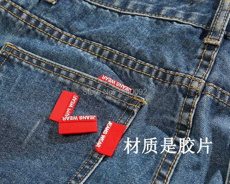 

jeans tag plastic label clothing main label 100pcs