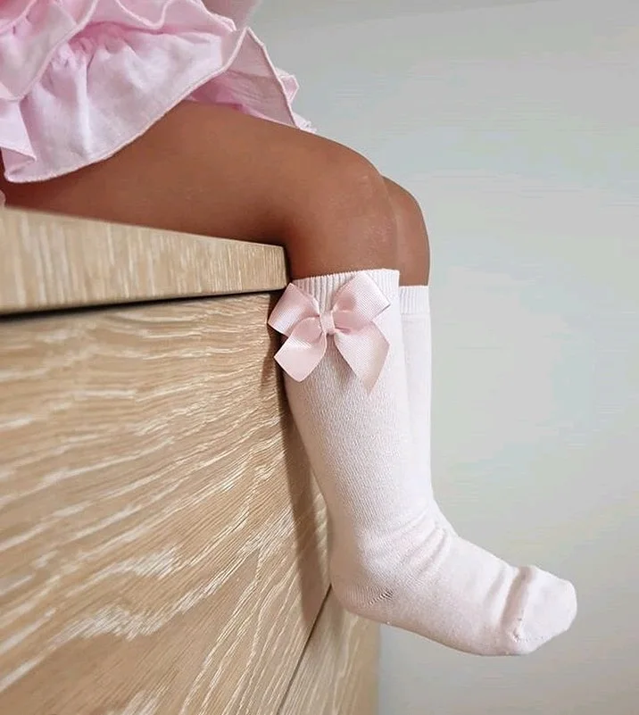 

2021 Baby Girls Socks New Toddlers Girl Big Bow Knee High Long Soft Kids Socks Bowknot 100% Cotton 0-3 Years Newborn Socks