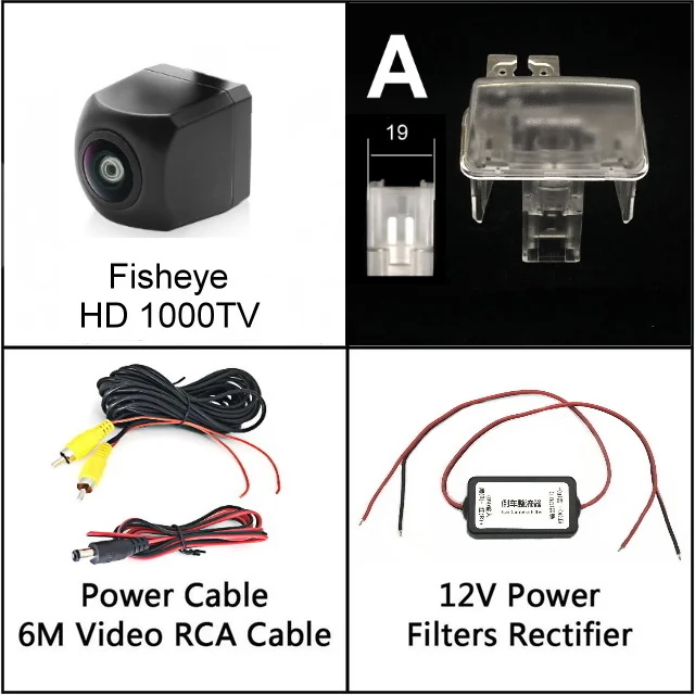 for Toyota Esquire Camry Fielder LEVIN Prius Auris Avensis Fisheye Night Vision HD Car Rear View reverse Backup Parking Camera - Название цвета: A Filters n Camera