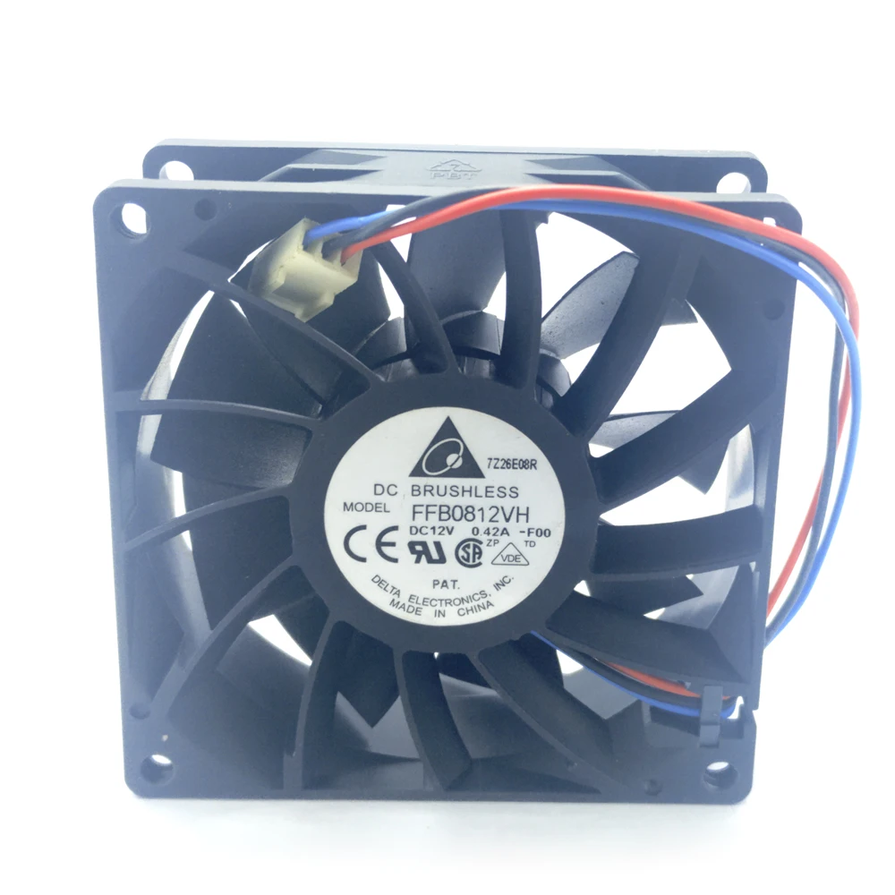 Delta FFB0812VH FOO 80*80*25 8 см DC 12V 0.42A 3 он лайн Скорость двойной шариковый подшипник
