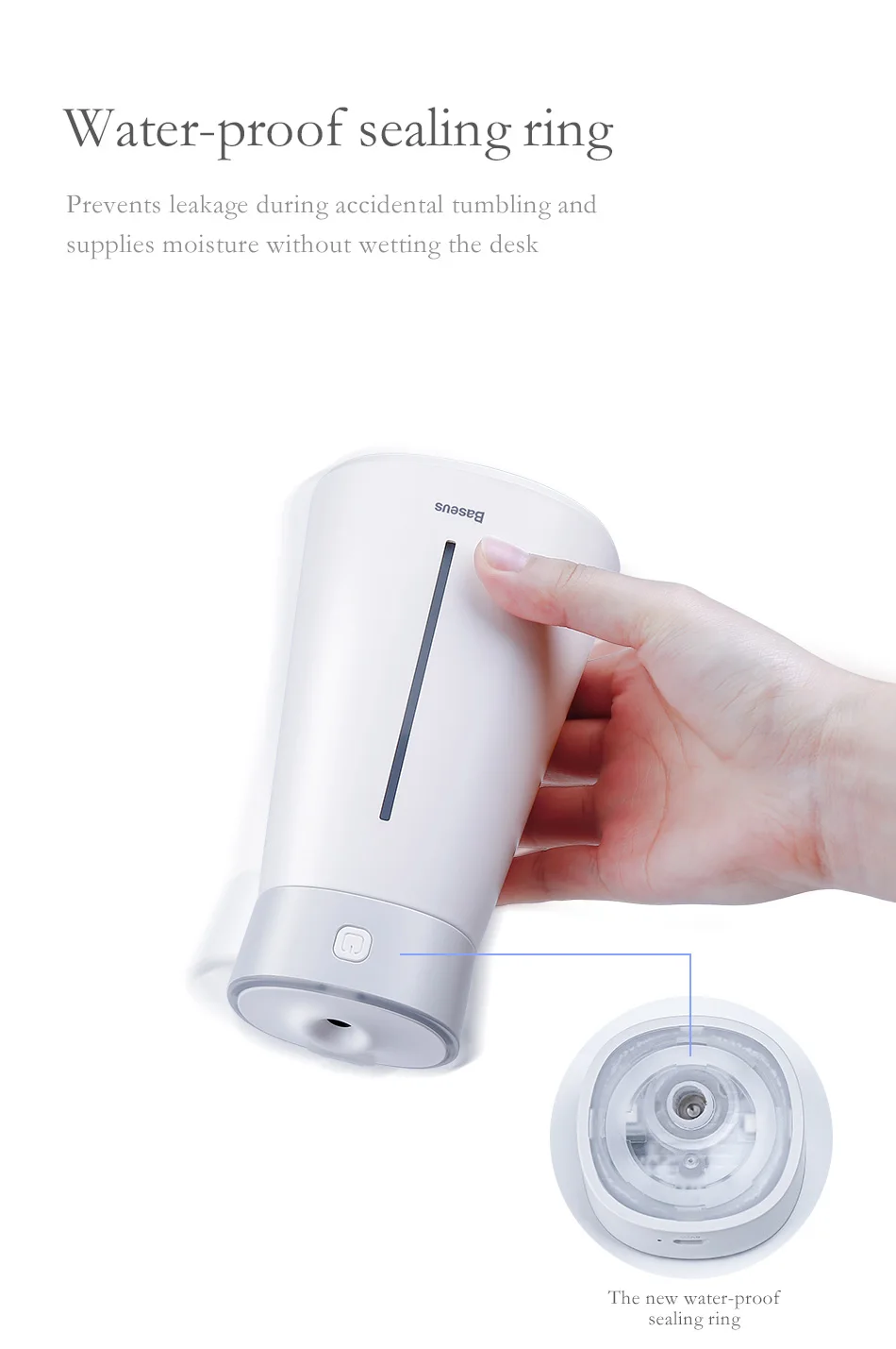 Baseus увлажнитель воздуха диффузор Difusor Humidificador для дома и офиса автомобильный Ароматический диффузор увлажнитель воздуха с цветным вентилятором светильник