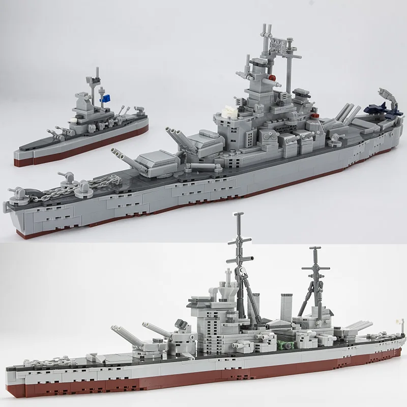 

WW2 Military Warships Series Building Blocks South Dakota Class Battleship Aircraft Carrier Model Soldier Weapon Toys