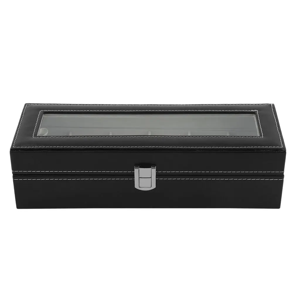 3/6 Grids Leather Watch Box Watch Display Case Storage Box With Metal Lock Watch Display Case Storage Box Organizer New