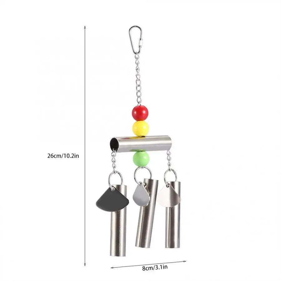 Parrot Toys Rattle Stainless Steel Bell for Birds Middle-large Size Standing Toy Bird Cage Home Decoration Tools | Дом и сад