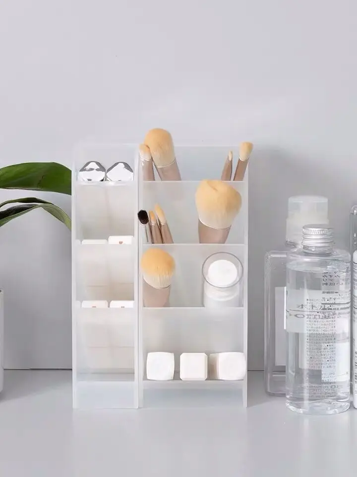 

Creative Multifunctional 4 Grid Desktop Organizer Pen Holder Makeup Storage Box School Office Accessories Stationery Organizer