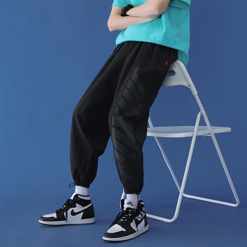 

Летние повседневные штаны с принтом, энергетические стильные спортивные брюки, свободные брюки большого размера с эластичным поясом и завязкой, Мужские штаны для бега