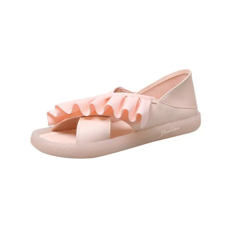 

Sandal Girl I2021 New Summer Fairy Style One Shoe Two Wear Soft Bottom Flat Bottom Anti Slip Pregnant Women's Shoes