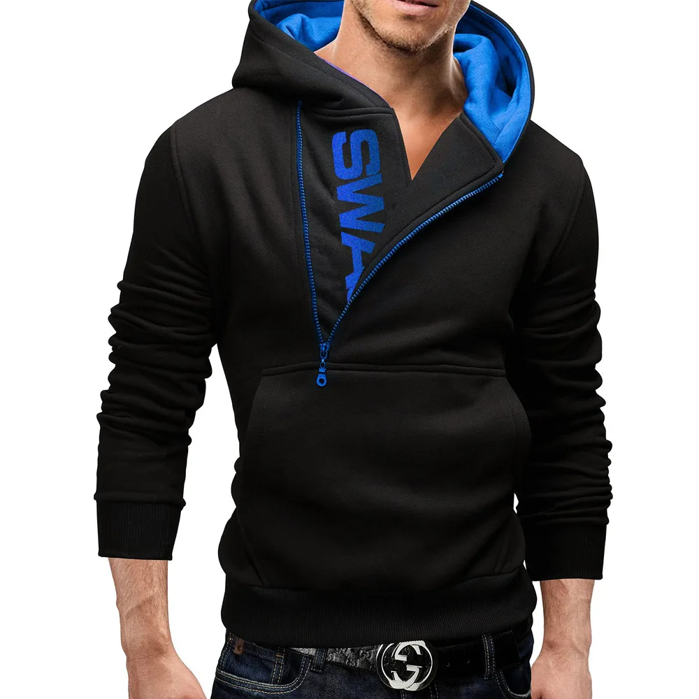 

GELITAYIN Pop Autumn Winter Hoodied Mens Sweatshirts patchwork Hoody Fleece Thick Hoodies Men Sportswear Zipper Sweatshirts Men