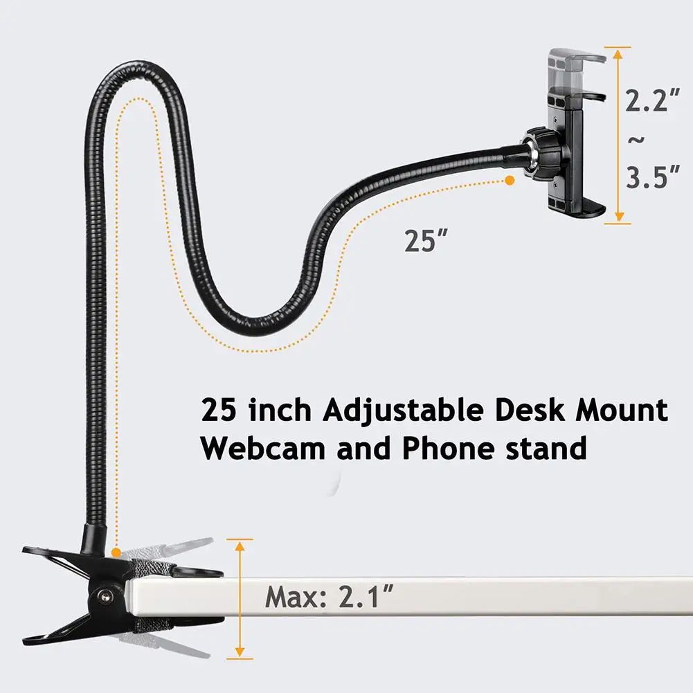 portable new webcam stand flexible desk mount gooseneck clamp clip camera holder 14 network cameras mobile phones and tablets free global shipping