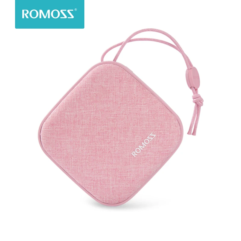 ROMOSS LC10, стильный внешний аккумулятор, 10000 мА/ч, Candybox 18650, двойной USB, тканевое портативное зарядное устройство с подвесным кольцом для iPhone, Xiaomi, huawei