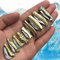 brass mini portable tools knife stainless steel multi function keychain paper cutter outdoor capsule blade cutting supplies