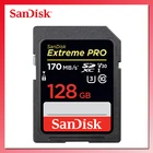 SD-Карта SanDisk Extreme Pro, 128 ГБ, 256 ГБ, U3, 4K, V30, карта памяти 64 ГБ, 32 ГБ,  класс 10, 170