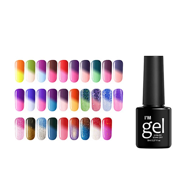 8 мл/бутылка температурный меняющий цвет Лак для ногтей УФ Гель лак