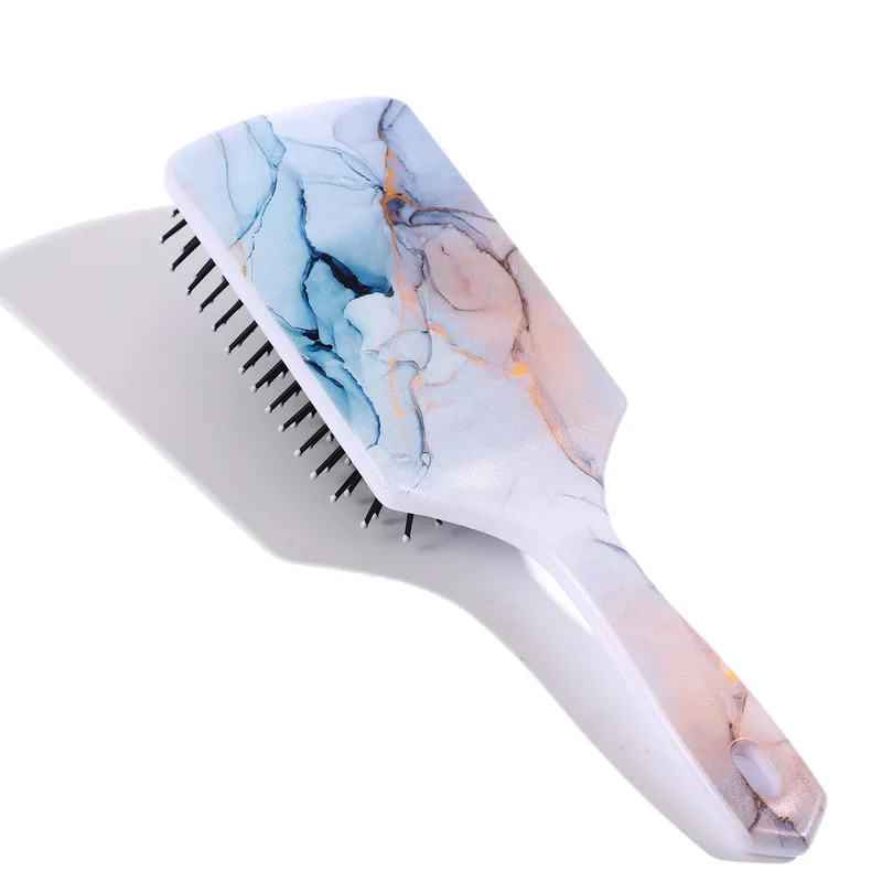 

Marble Hair Comb Hairbrush Salon Hairdressing Straight Curly Hair Comb Massage Paddle Brush Girl Detangling Hair Brush