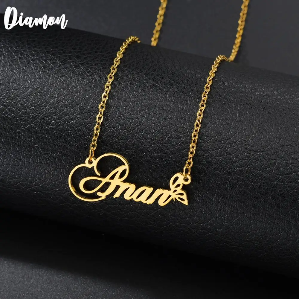 Diamon 2020 новая бабочка с персонализированным именем ожерелья для женщин именная