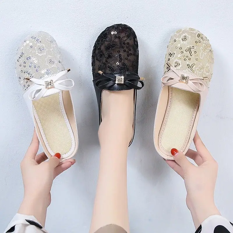 Women Slipper Candy Color Flats Shoes Office & Career Casual Shoes Round Toe Mules Footwear Spring Summer Jelly Slide Slippers