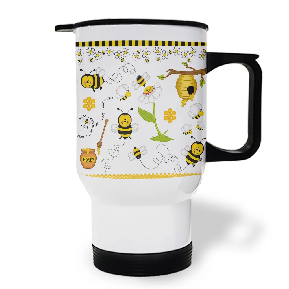Персонализированные кружки для путешествий с изображением пчелы из мультфильма