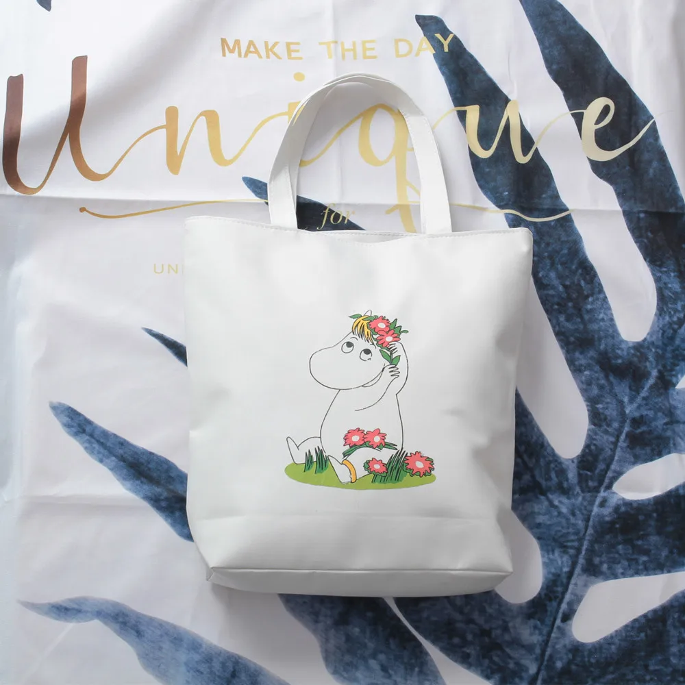 Moomin Muumi Новая модная сумка мультяшная белая тканевая сумка легкая Милая печать 41 см* 30 см* 10 см Холщовая Сумка Сумочка muumi ручная сумка