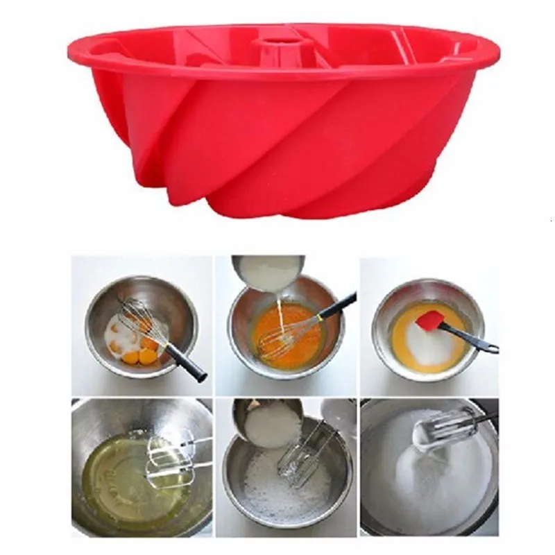 HKML 24 9*9 см Silikon Spirale собрать Выпекание Пан шифон саварен Kuchen форма мусс десерт