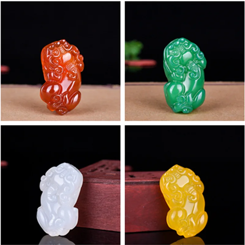 Ожерелье с подвеской в виде дракона из натурального агата Pixiu модные аксессуары