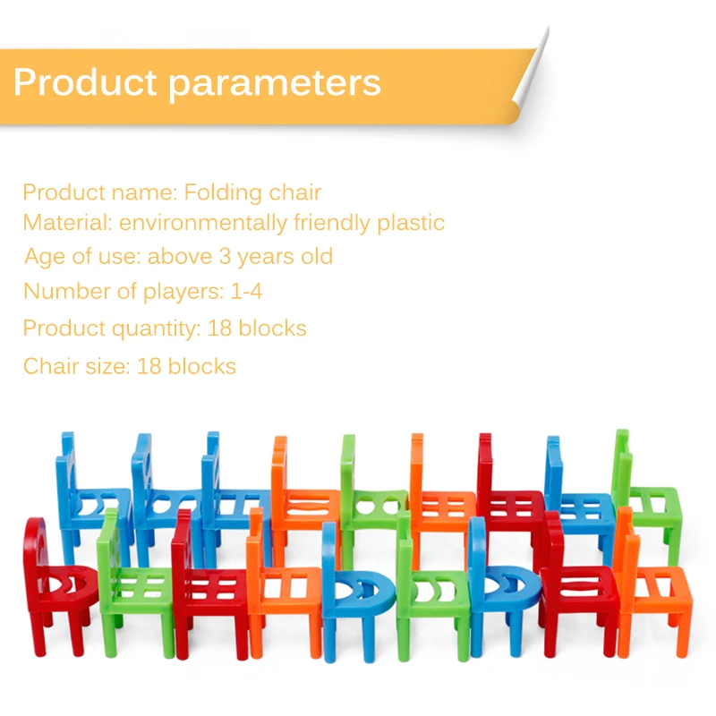 

For Gift 18pcs Building Blocks Child Folding Seat Toy Construction Developmental Toy Set 3D Bricks Toy Construction Bricks 1set