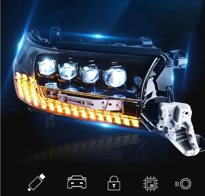 2 шт~ 2019y автомобильный бупмер головной свет для Toyota Land Cruiser фары LC200 Prado автомобильные аксессуары светодиодный противотуманный фонарь для prado фары