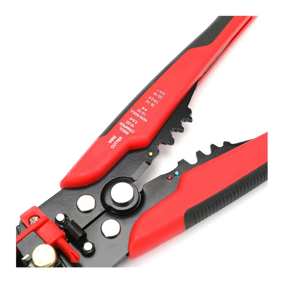 Self-adjusting Cable Cutter Crimper Wire Stripper 3 in 1 Multi Pliers for 0.2~6.0mm Wire Stripping Cutting Crimping 10-24 AWG
