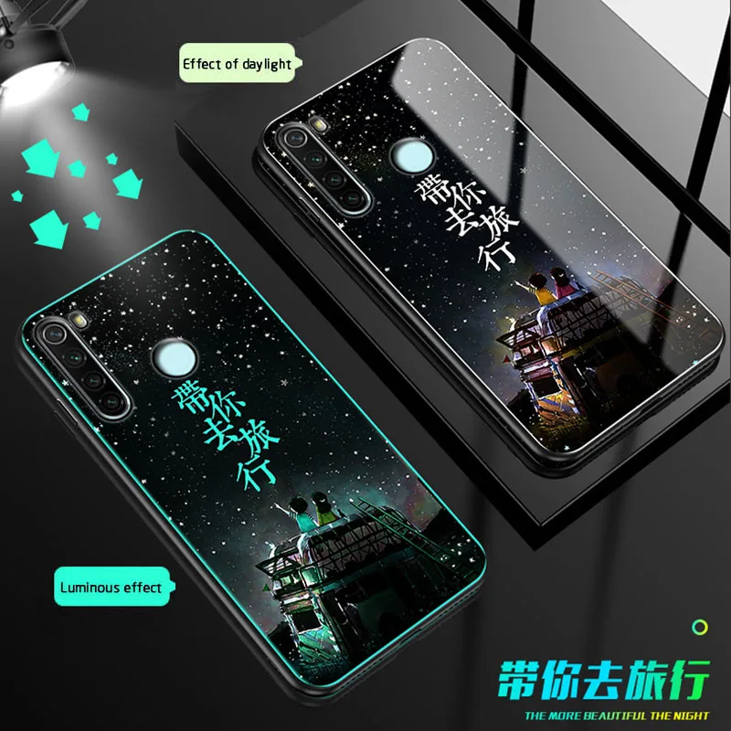 Чехол в виде светящегося стекла для Xiaomi mi 9 A3 Lite CC9 E задняя крышка для Xiaomi mi 9 se mi x 2S redmi note 8 7 K20 pro Чехол для телефона Coque