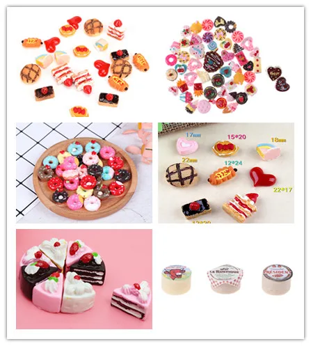 Полимерная мини-игрушка имитация еды пирожных печенья пончиков сыра десертные